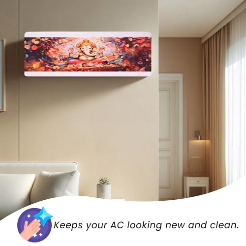 Image of Printed Split Ac Cover Indoor Unit For 1.5 Ton Capacity AC, Inner Unit Ac Cover, All Weather Cover /Attractive Digital Prints /Dustproof /Silken water-resistant Split Ac Cover (Multi Red)