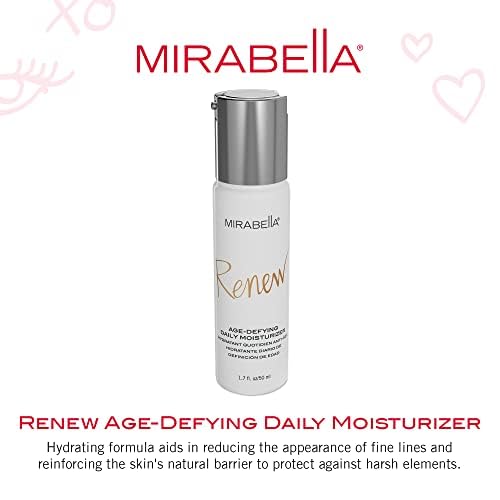 Mirabella Renew Age-Defying Daily Moisturizer for Face, Hydrating Face Moisturizer Helps Reduce Appearance of Fine Lines, Wrinkles and Dark Spots with Peptides, Hyaluronic Acid, and Antioxidants - Image 2