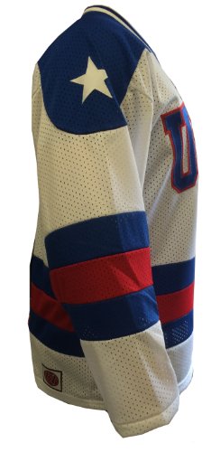 White Home 1980 USA Olympic Hockey Replica Game Mesh Jersey Miracle on Ice Adult (Medium)