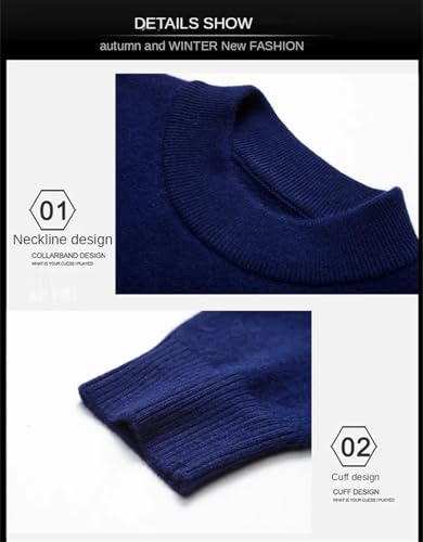 Men's Autumn Winter Soft Warm Knitted Sweater Classic Joker Solid Mock Neck Long Sleeve Pullovers Tops3