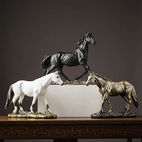 Statue de cheval moderne blanche de 24,5 cm pour salon raffiné