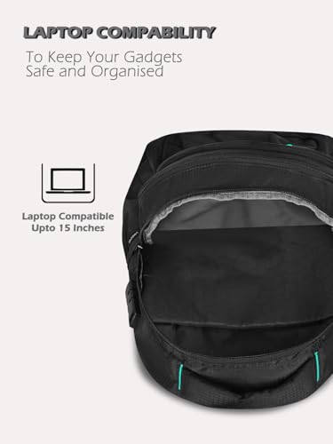 Image of Lavie Sport Maverick 35L Casual Backpack | Fits Upto 15 Inch Laptop Backpack | Laptop Compatiable | Rain cover | For Men & Women
