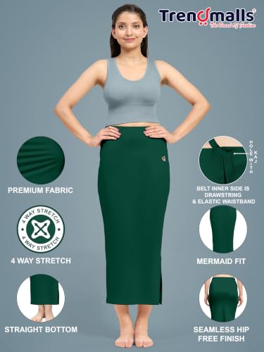 Image of TRENDMALLS Women's Polyester Spandex Stretchable Straight Saree Shapewear Petticoat for Women, Cotton Blended, Skirts for Women, Saree Shaper