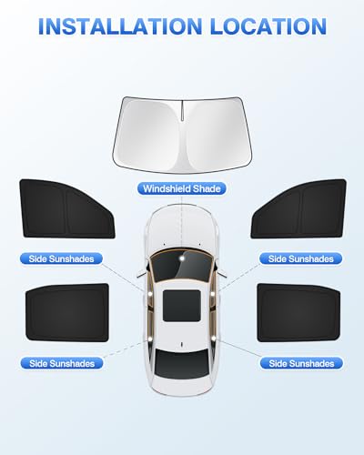 Image of Canvcle Sunshades for GMC Sierra /Chevy Silverado 1500 2500 3500 Crew Cab 2019-2025 2026 Accessories Windshield Sun Shade Side Rear Window Shade Cover Sun Shield Privacy Camping Keep Car Cool 5PCS
