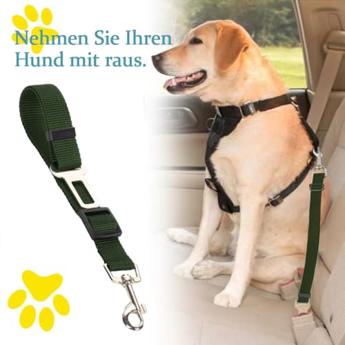 Anschnallgurt Hund Auto, Verstellbarer Hundegurt Auto, Hundeanschnaller fürs Auto, Sicherheitsgurt Hundegeschirr Auto Rückbank, Reise & Transport für Hunde, für alle Hunderassen, Katzen und Autotypen