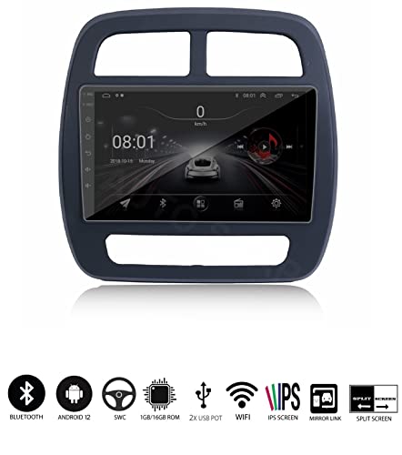 Image of AUTO SNAP 9 Inches 22cm Touch Screen Android 12 Gorilla Glass IPS Display Car Stereo with 2GB RAM /16 GB ROM GPS /Wi-Fi /Navigation /Steering Wheel Controls Mirror Link Compatible for Old-Kwid