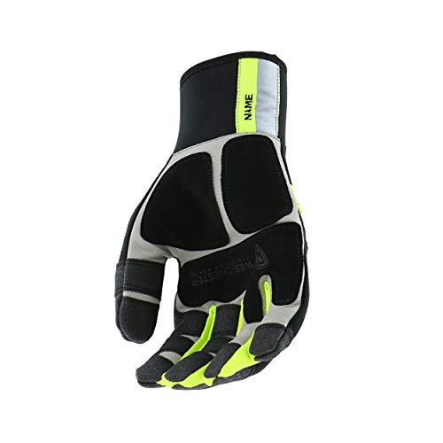 West Chester Pro Series 96652 Yeti Waterproof Winter Work Gloves - [1 Pair] Large, Synthetic Leather Palm, Spandex Backing, Hi-Vis Safety Gloves #TOP5