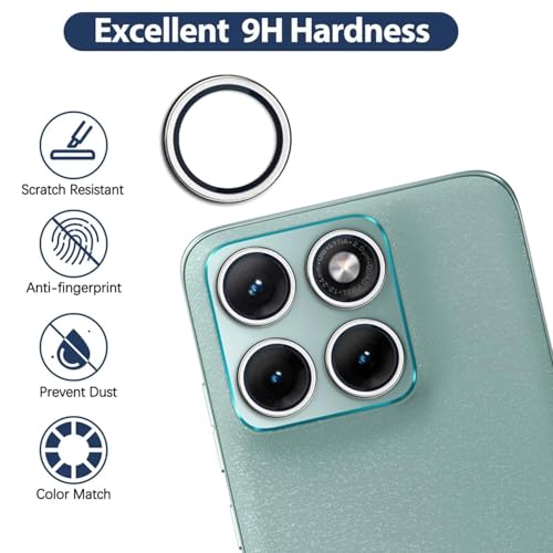Image of ZARALA Rear Camera Lens Protector Ring Cover for Motorola Edge 70 Fusion, Metal Finish Frame, Silver