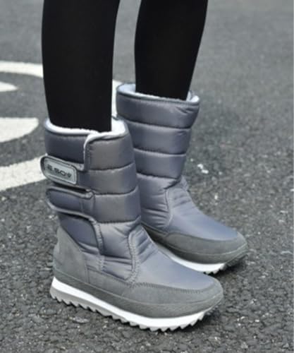 ZQW Women's Winter Snow Boots Thermal Faux Fur Lined Hook and Loop Boots Waterproof Chunky Platform Shoes Outdoor for Skiing2