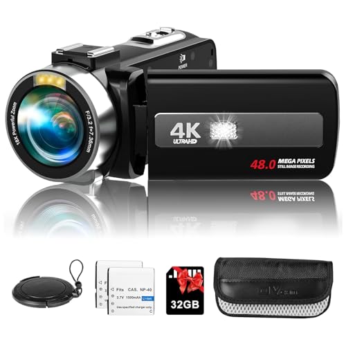 Rumyums 4K Video Camera Camcorder Ultra 48MP Vlogging Camera for
