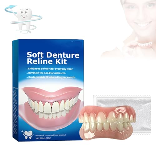 Bqyoom Perfect Fit Denture Silicone Reline Kit,Furzero Silicone Reline Denture Set,Fivfivgo Denture Silicone Reline Kit,Bikenda Silicone Teeth,Aexzr Soft Denture Reline Kit,Denture Kit (1set)
