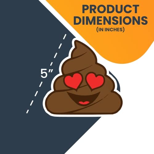 Image of Magnet Me Up Poop Emoticon with Heart Eyes Car Magnet Decal, Cute Self-Expression Decorative Magnet for Car, Truck, SUV, Or Any Other Magnetic Surface, Valentine's Day, Made in USA