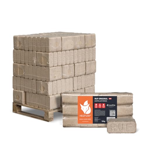 Holzbriketts RUF Original Red - Hartholzbriketts Palette 300 kg (30x10 kg) - Premium Briketts für Kamin, Heizkessel & Ofen - Hoher Heizwert, geringer Aschegehalt & maximale Energieausbeute