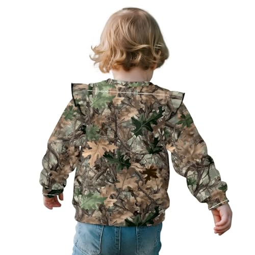 Girls Ruffle Sweatshirts 3-8Y Toddler Long Sleeve Crew Neck Shirts Fall Spring Pullover Top Drop Shoulder Sweater2