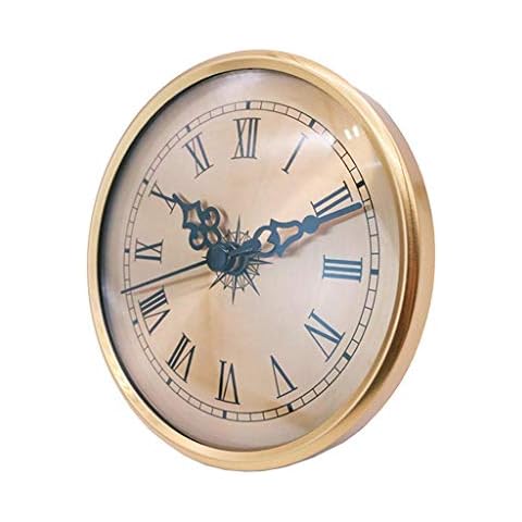 freneci 4.25''/108mm Quartz Clock Insert Gold Trim Roman Numeral Quartz Cover