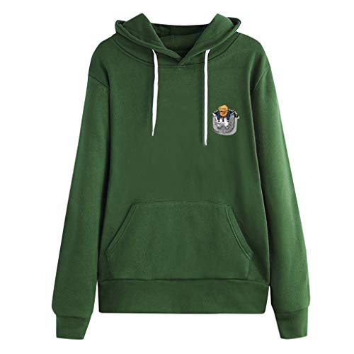 Sweat-shirt à capuche femme vert ajusté taille XX-Small