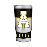 Rico Industries NCAA Appalachian State Mountaineers 20oz Stainless Steel Tumbler with Lid - Great For Coffee, Tea, Water or Cocktails