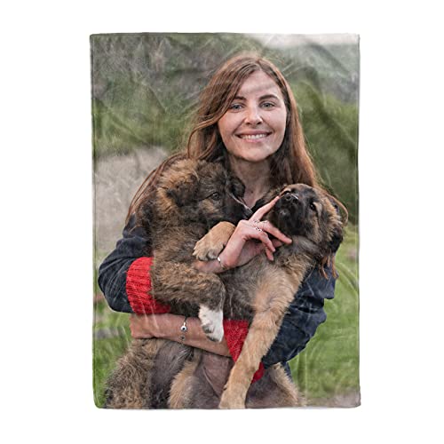 Personalized Throw Blanket. Custom Blanket with 1-9 Photo Collages. Customized Blankets for Family, Friends, Dogs or Pets, Used as Souvenirs and Gifts (1 Photo, 40X50in(100x130cm))