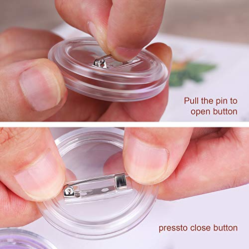 50 Pack Acrylic Button Pins Badge Clear Pins Buttons Badges Kit For Christmas Craft Supplies, Diy Badges (1.8 Inch) #TOP2