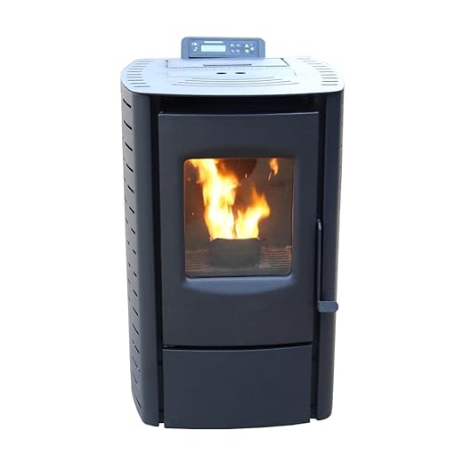 Cleveland Iron Works PS20W-CIW Mini Pellet Stove, WiFi Enabled, 18 lb Hopper Capacity, Black