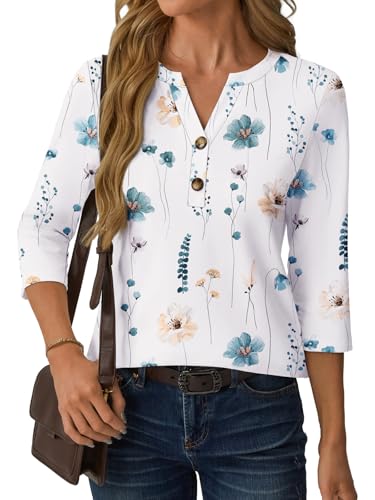 GKBK Women's Henley V Neck Button Down Blouse (Various) - image 6