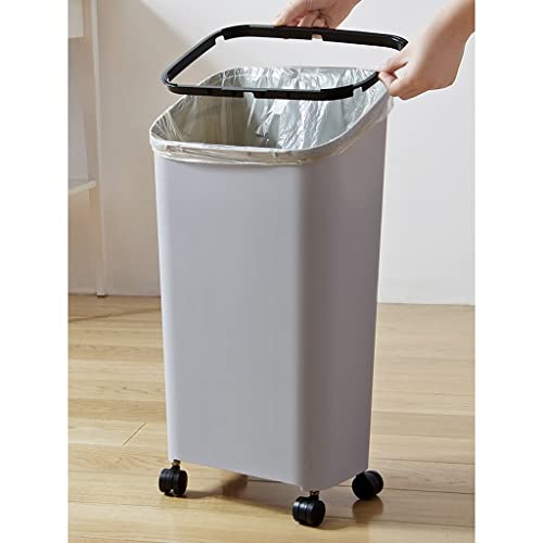 TEmkin Abfalleimer Haushaltspresse Großer Sortiermülleimer mit Rad Müllpapierkorb mit Deckel Toilette Küche Badezimmer Mülleimer Mülleimer – Bild 7