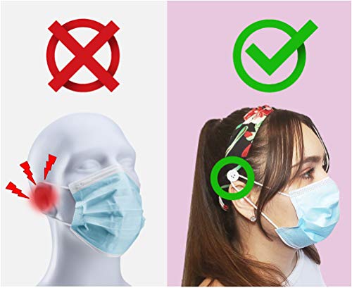 Sove Essentials | 6 Pack Of Headbands With Buttons For Women- For Face Masks And Covers - Ear Saver Prevents Ear Irritation- Chiffon Hair Accessories For Nurses And Doctors. (6 Pack) #TOP1
