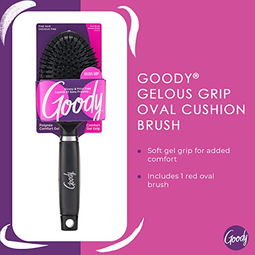 Goody Oval Hair Brush With Gelous Grip - For All Hair Types - Ion Infused Bristles For Frizz-Free And Glossy Styling - Pain-Free Hair Accessories For Women, Men, Boys, And Girls #TOP4