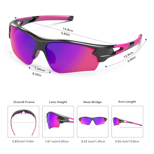 Lentes de sol deportivos polarizados, protección UV 400, perfectos para béisbol, ciclismo, pesca, correr, golf, lentes TAC