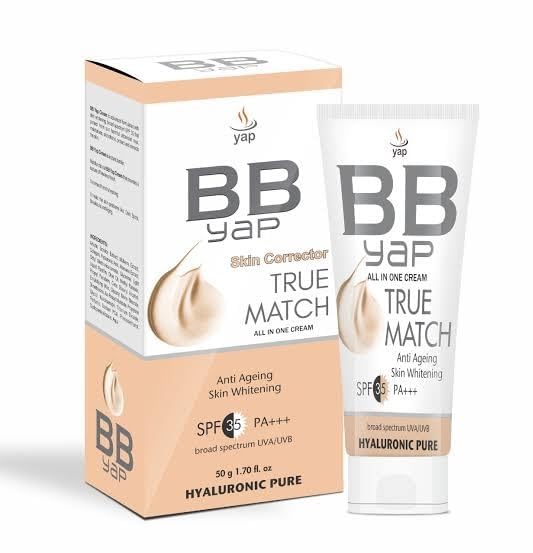 YAP BB Cream Skin Corrector True Match All-in-One Cream | SPF 35 PA+++ Broad Spectrum UVA/UVB Protection | Hyaluronic Formula | Lightweight Natural Coverage | Anti-Ageing Daily Face Cream | 50g-image-22