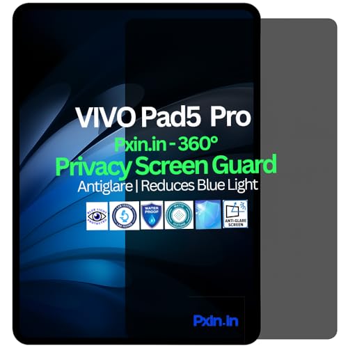 Image of Pxin Tablet Privacy Screen Guard compatible with VIVO Pad5 Pro | Anti Glare | Reduces blue light | 360 degree anti-spy | Eye Protection