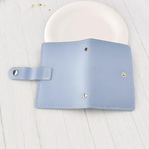 Credit Card Wallet for Woemn Man, Leather Business Card Holder Wallet(Blue)3