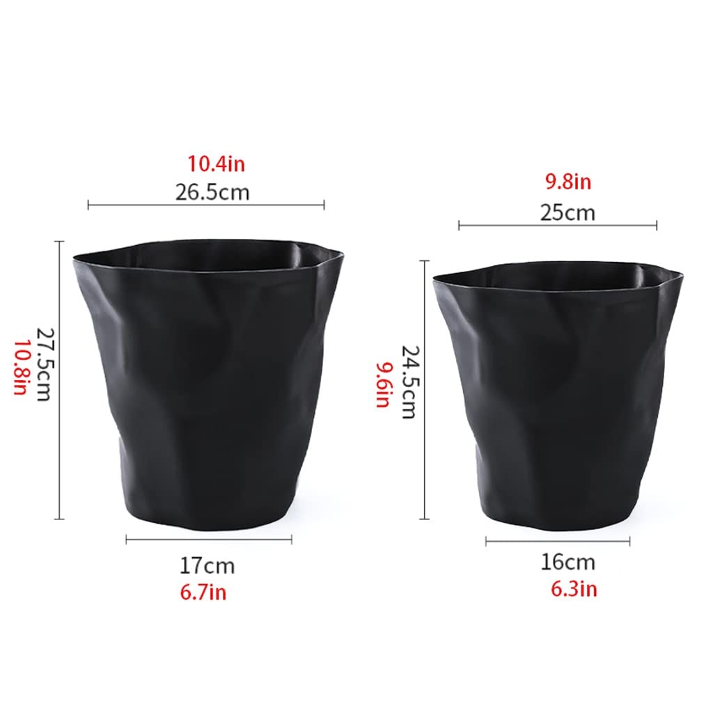 Śmietnik Do Pokoju Kosz na śmieci z tworzywa sztucznego, pasuje biurko, kuchnia, dom, biura, 8l / 10l Kosz Na Odpady(Black,10.8IN)