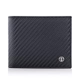 TRUSADOR Treviso Mens Wallets Bifold Leather with Coin Pocket Rfid Blocking (Carbon)