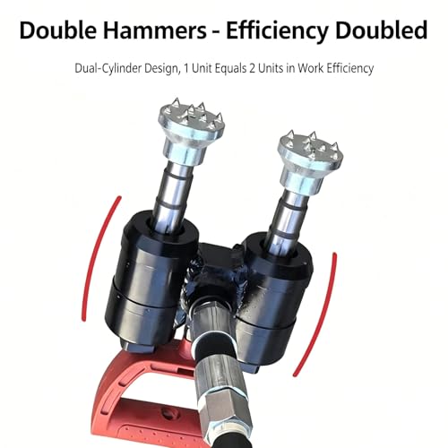 Martillo desincrustador de agujas neumático con doble cilindro y extensión de 48 cm 8