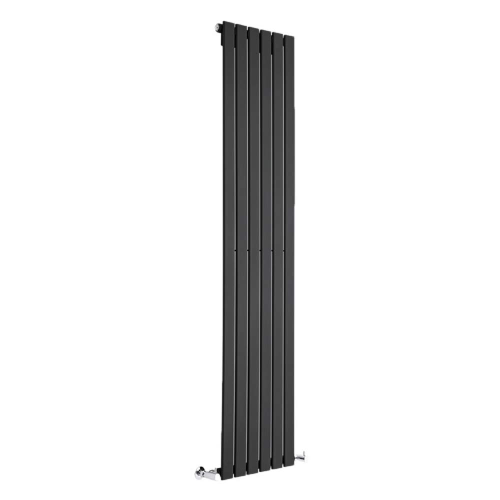 Milano Alpha Black Vertical Single Flat Panel Radiator - 1780mm x 420mm