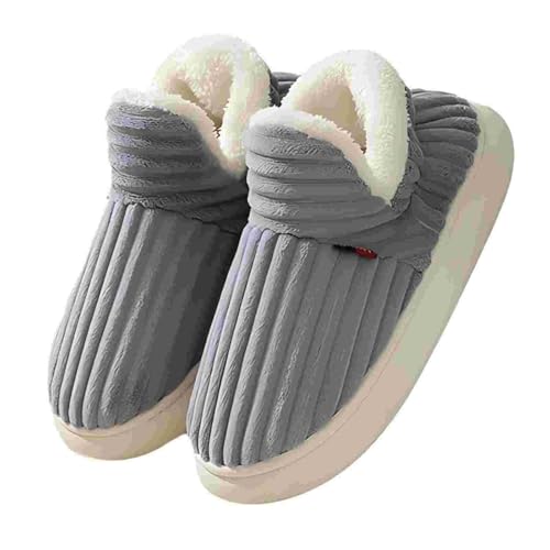 Pluffy Slipper Booties Women Men, Plush Ankle Booties Slippers Warm Fuzzy Comfy House Anti-Slip Thick Sole Winter Slipper