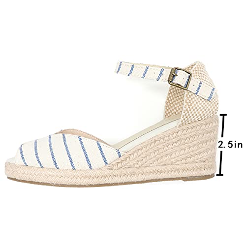 Image of Women's Espadrille Wedge Sandals Closed Toe Lace-Up Shoes
