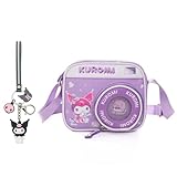 Cute Mini Crossbody Bags, Soft PU Leather Shoulder Bags, Cartoon Adjustable Zipper Cross Body Bag - 2pcs (Purple)