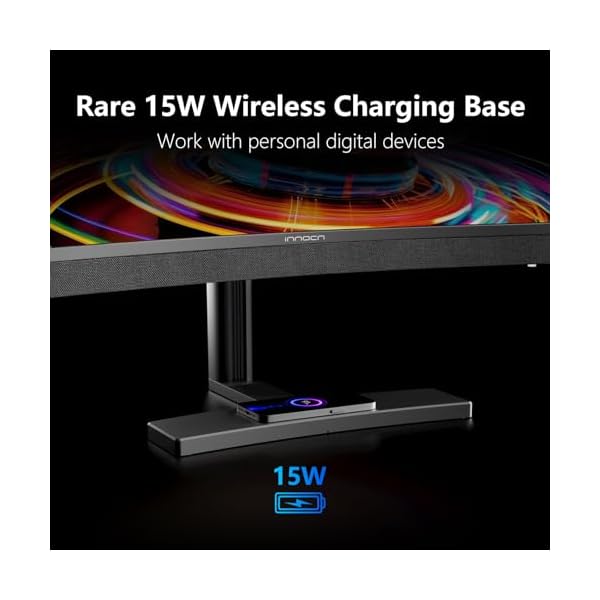 INNOCN 34 Inch Curved Ultrawide Gaming Monitor Mini LED 3440 x 1440p 165Hz PC Computer Gaming Monitor, USB Type C Power Delivery, HDMI, DP, Stereo Speakers, Charger Pad, Black - Image 5