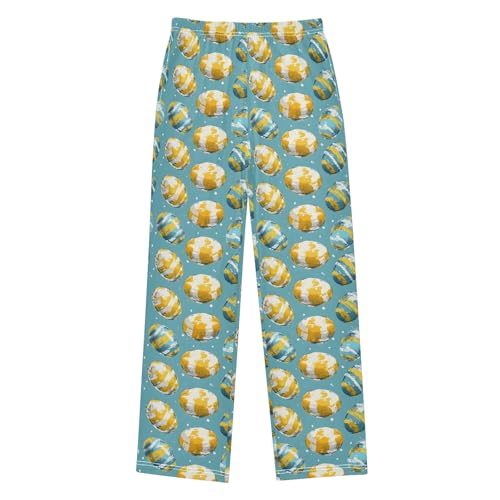 senya Watercolor Yellow Egg Painting Long Pajama Pants Bottoms Soft Sleepwear with Pockets