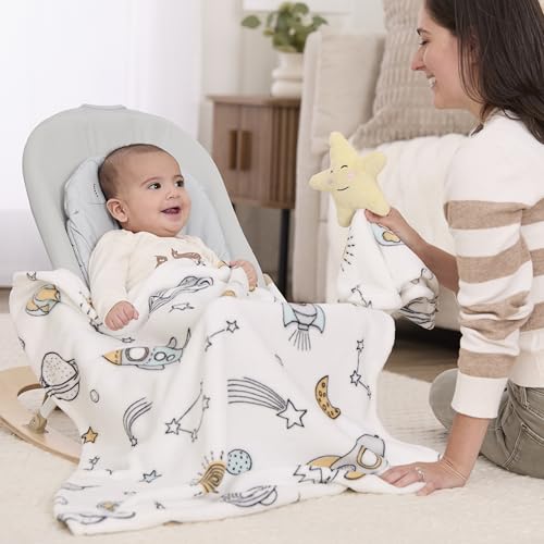 Image of Evolur Astro Nap 2 Piece Gift Set, Includes Blanket with Lovey, Warm and Cozy Baby Blanket, Machine Washable Nursery Bed Blanket, Soft and Charming Lovey
