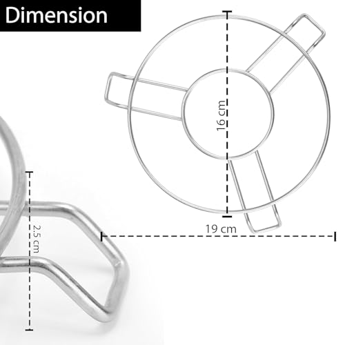 Image of Stainless Steel Patila Stand for Kitchen, Heat-Resistant Pot Stand /Trivet for Hot Utensils, Patila, Pressure Cooker, Pan & Bowls (19 cm, Silver, Round) (Pack of 6)