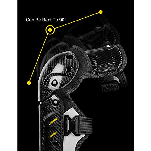 Whyunm26 Carbon Fiber Motocross Knee And Elbow Pads Moto Protection Riding Elbow Guard Motorcycle Racing Protective Gear Set #TOP4