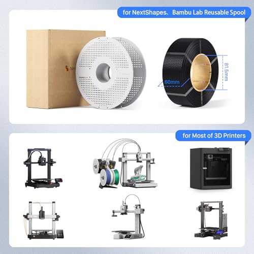 Image of Reusable Spool for Refill Filament,Low-Temp Environment ≤ 90C | Detachable & Easy to Use,High Strength & High Temperature ABS Hollow Refilament Reel,for Bambu Lab 3D Printers (Gray,1 Pack)
