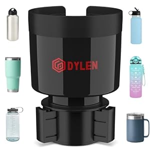 DYLEN Cup Holder Expander for Car, Car Cup Holder Extender Adapter with Adjustable Base, Fits Yeti, Hydroflask 26/32/40 oz, Large Water Bottles in 3.2â-3.8â