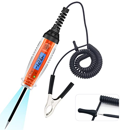 BOAK Test Light Automotive,3-60V DC Test Light with Voltage Display and Polarity Indicate,Test Light with Voltmeter,Circuit Tester with Illumination,Automotive Test Light for Various Vehicles