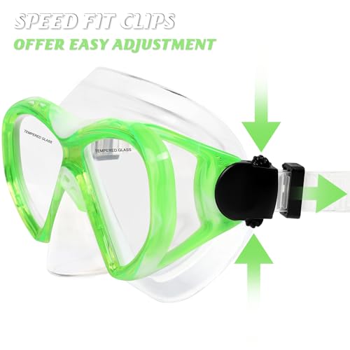 Image of Kids Swim Goggles Snorkel Diving Mask for Boys Girls Ages 5-15, Two-Color Anti-Fog Swimming Goggles with Nose Cover