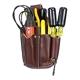 Occidental Leather Electrician's Pocket Caddy - Brown - 5 Pockets & Tool Holders - Belt Compatibility Up to 2' Wide - Made in USA