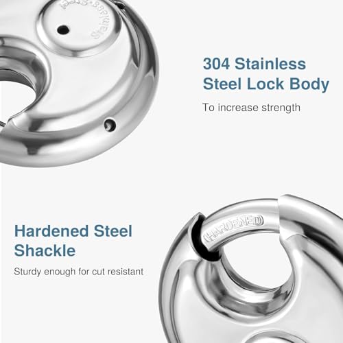 Image of Lock for Main Door, Gate, Shops & Offices | Heavy-Duty Lock with 3 Keys | SS304 Steel Body | Ultra Technology | Rust-Resistant Silver Finish | High-Security Padlock (Compack Small 70mm)